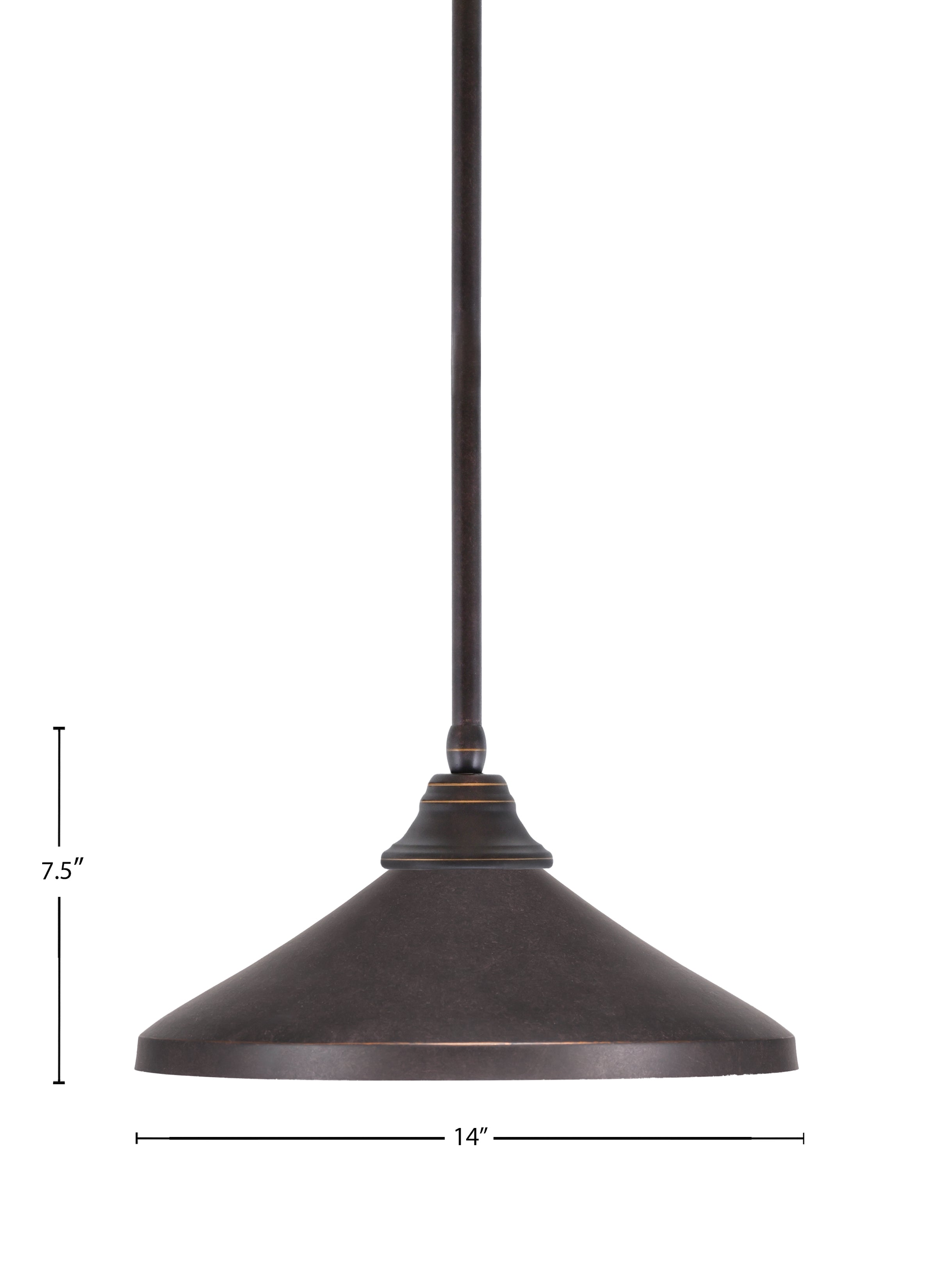 Any One Light Pendant in Dark Granite with Dark Granite Cone Metal Shade Shade