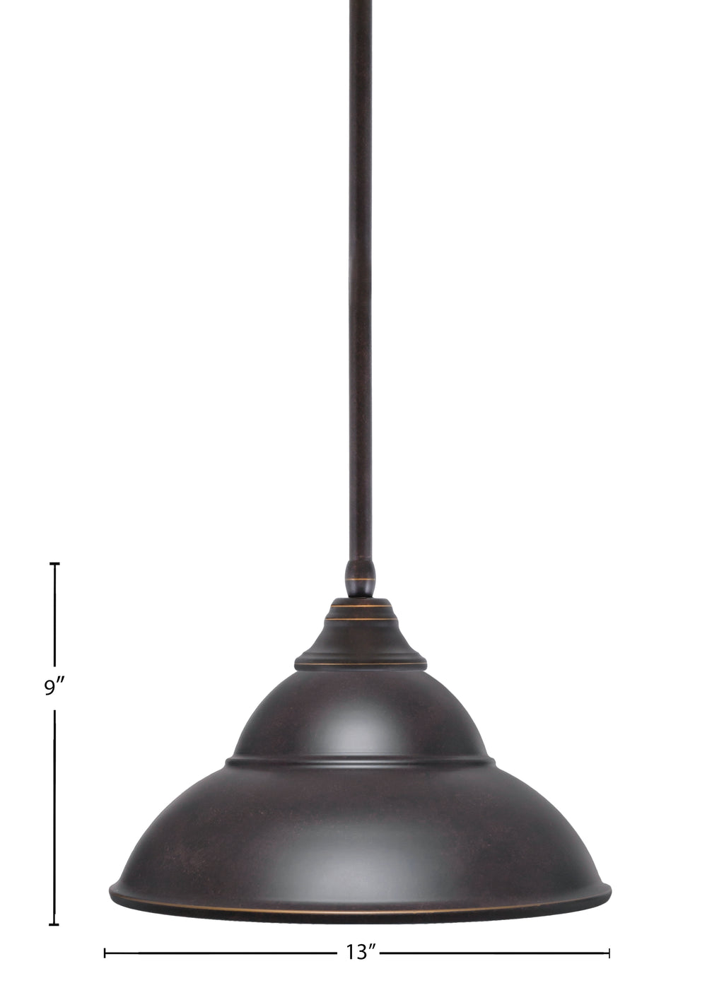 Any One Light Pendant in Dark Granite with New Age Brass Double Bubble Metal Shade Shade