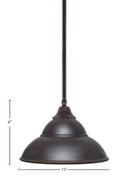 Any One Light Pendant in Dark Granite with New Age Brass Double Bubble Metal Shade Shade