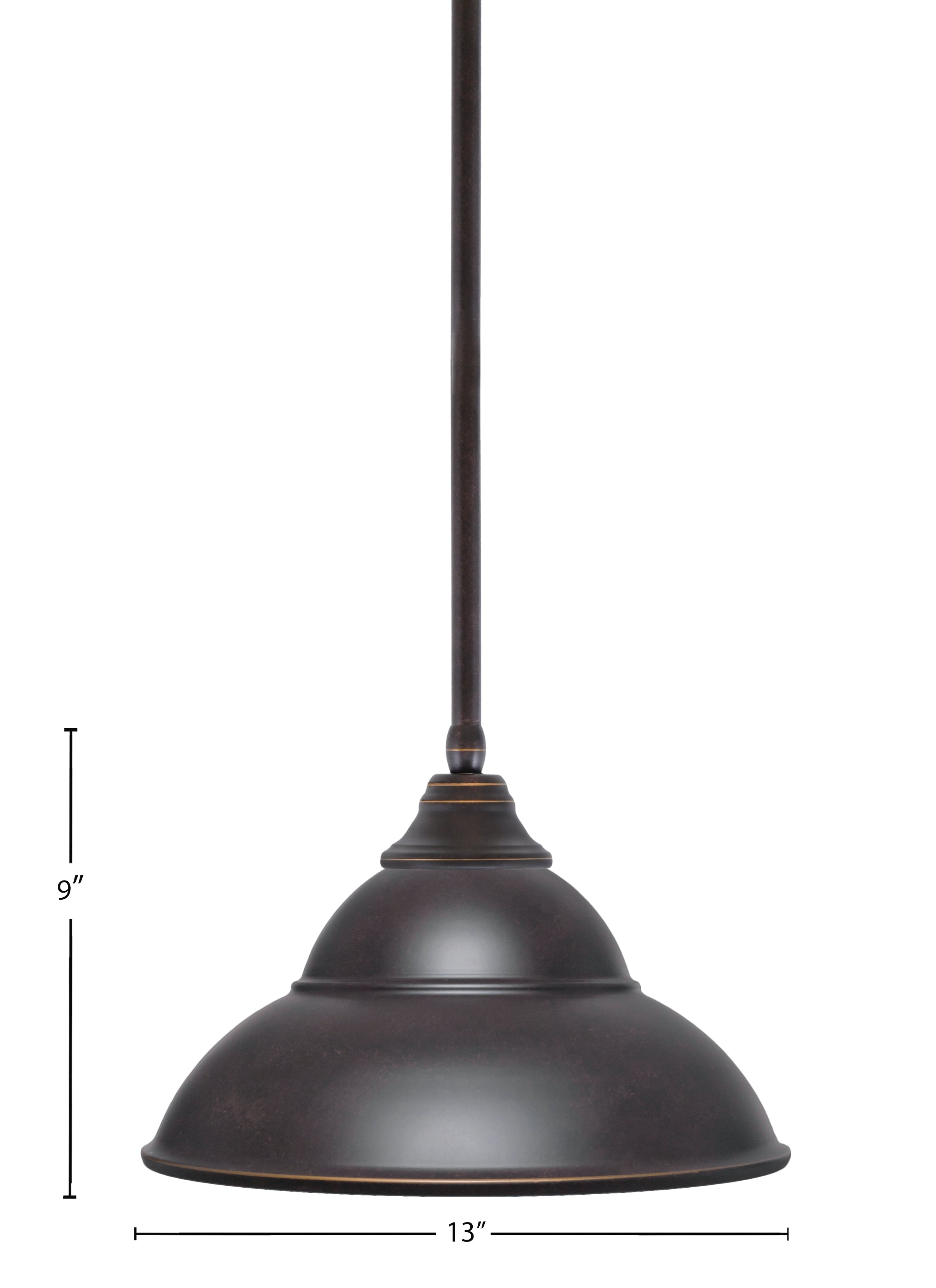 Any One Light Pendant in Dark Granite with New Age Brass Double Bubble Metal Shade Shade