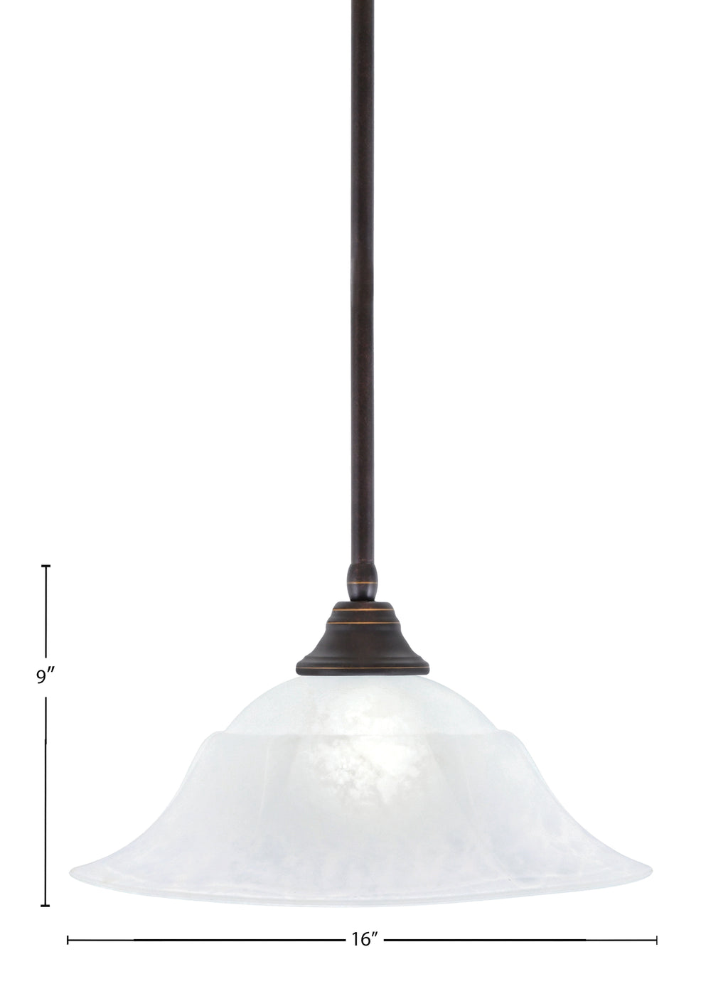 Any One Light Pendant in Dark Granite with 16" White Marble Shade