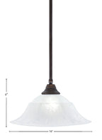 Any One Light Pendant in Dark Granite with 16" White Marble Shade