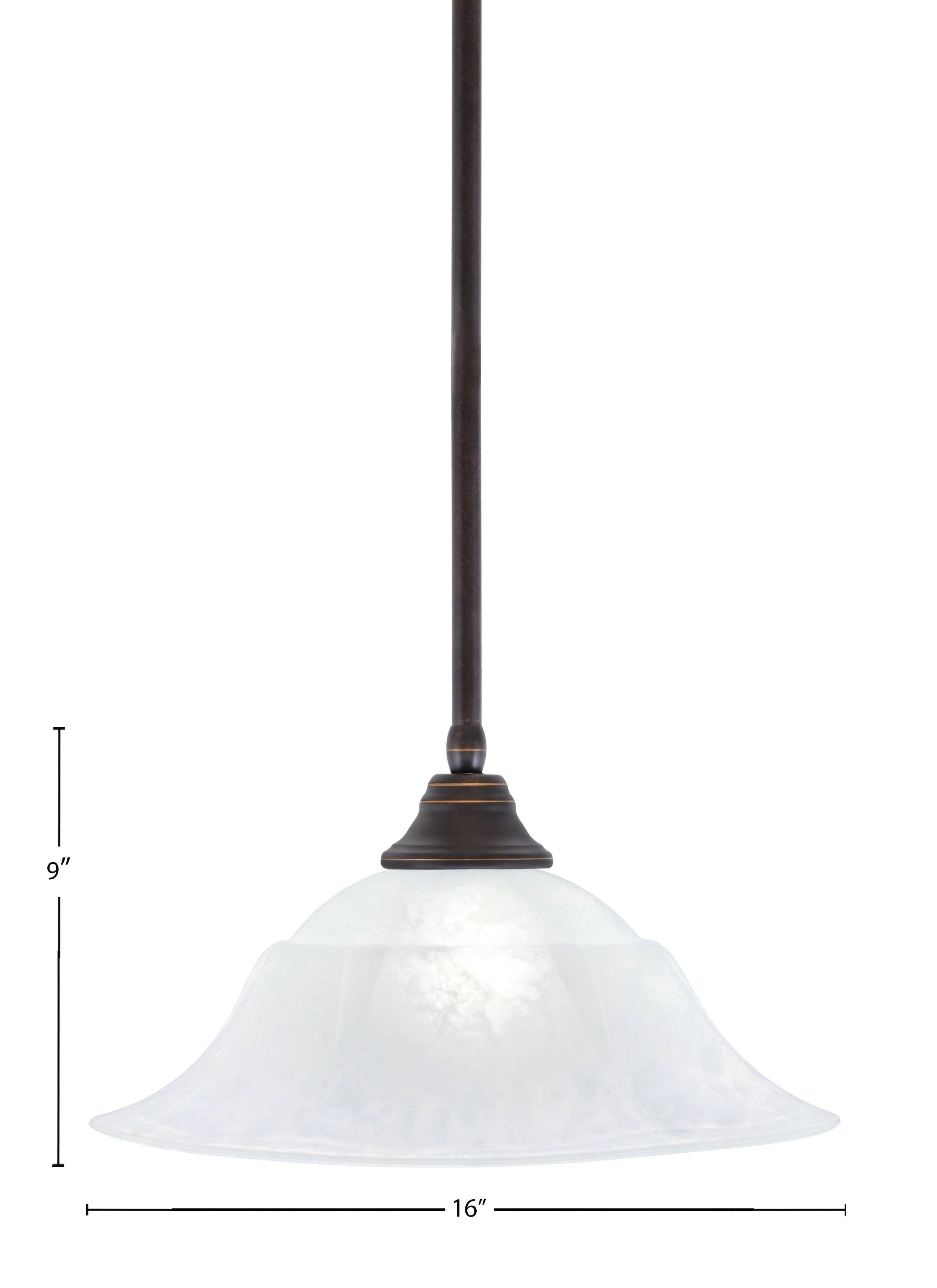 Any One Light Pendant in Dark Granite with 16" White Marble Shade