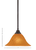 Any One Light Pendant in Dark Granite with 14" Tiger Shade