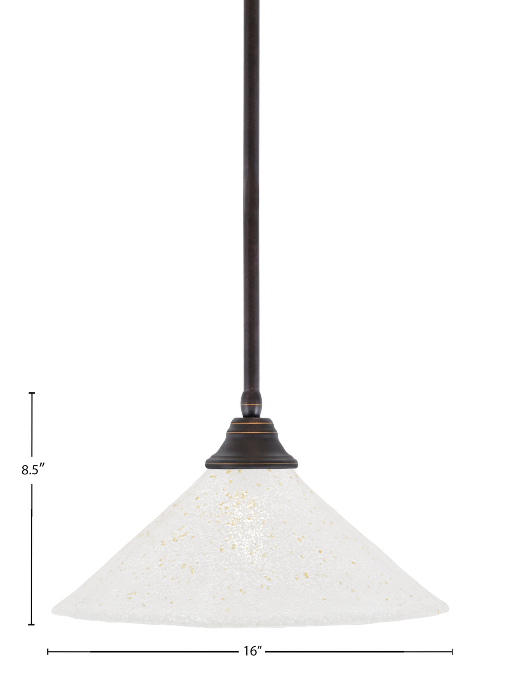 Any One Light Pendant in Dark Granite with 16" Gold Ice Shade