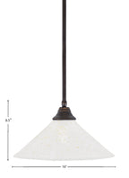Any One Light Pendant in Dark Granite with 16" Gold Ice Shade