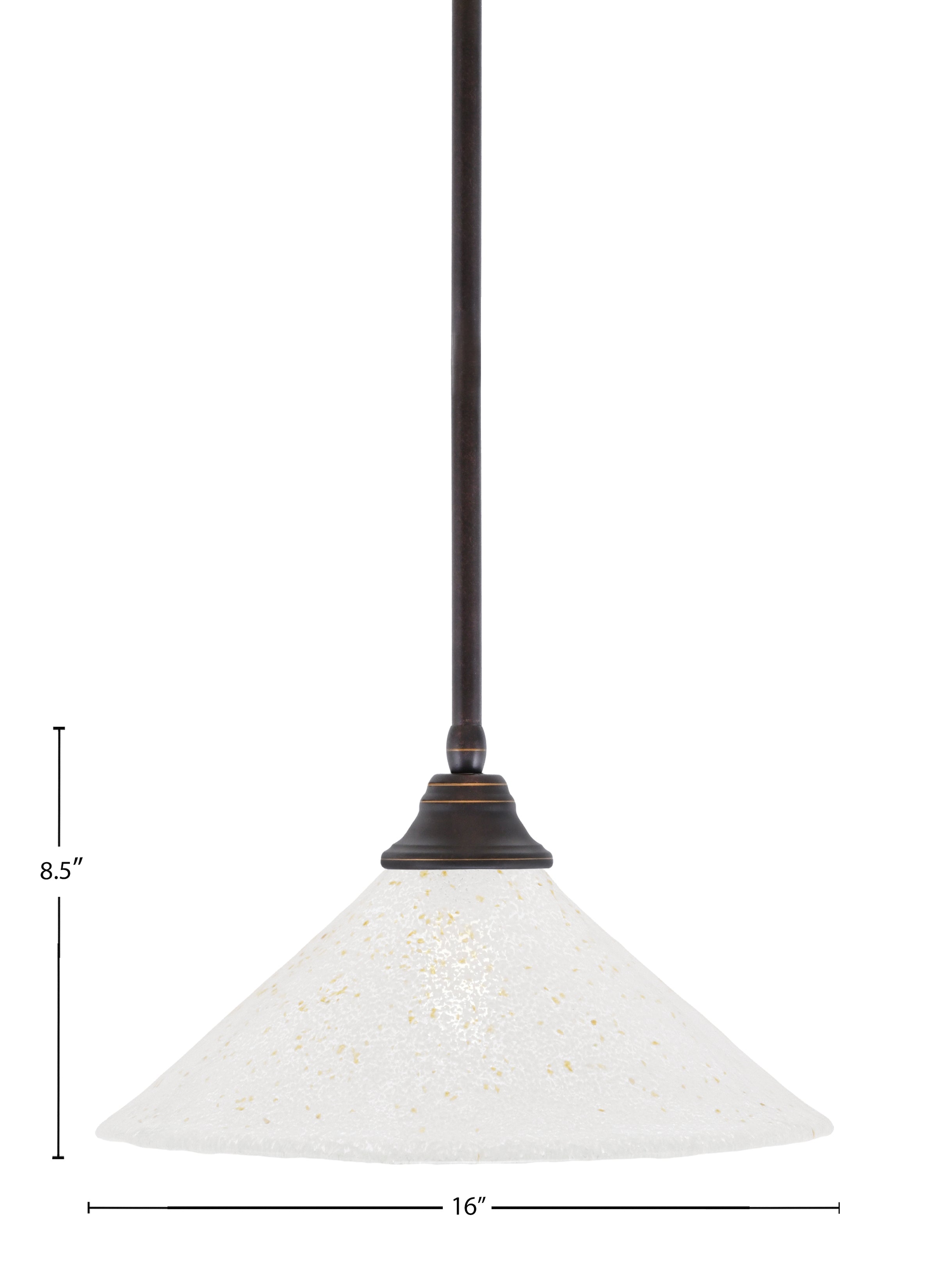Any One Light Pendant in Dark Granite with 16" Gold Ice Shade
