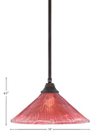 Any One Light Pendant in Dark Granite with 16" Raspberry Crystal Shade