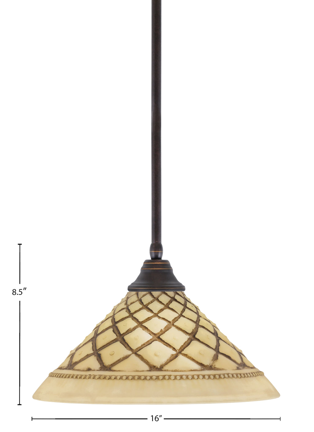 Any One Light Pendant in Dark Granite with 16" Chocolate Icing Shade