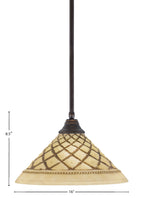Any One Light Pendant in Dark Granite with 16" Chocolate Icing Shade