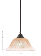 Any One Light Pendant in Dark Granite with 17" Amber Crystal Shade
