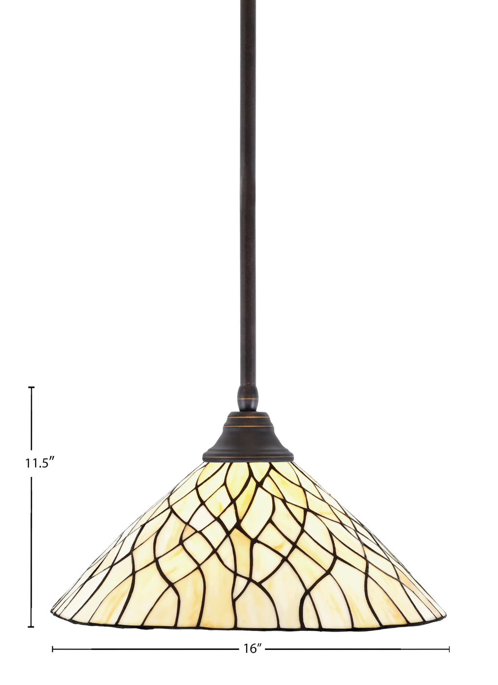 Any One Light Pendant in Dark Granite with 16" Sandhill Art Glass Shade