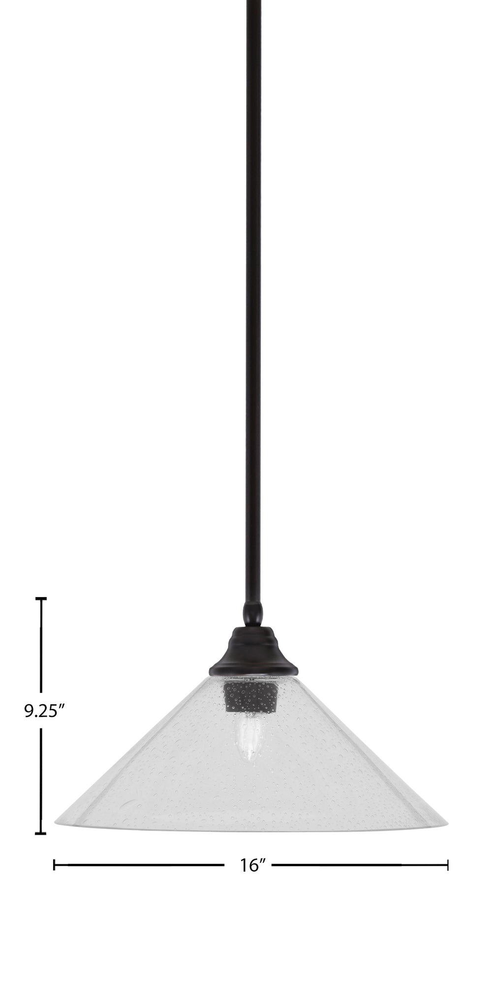 Any One Light Pendant in Espresso with 16" Clear bubble Shade