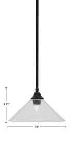 Any One Light Pendant in Espresso with 16" Clear bubble Shade
