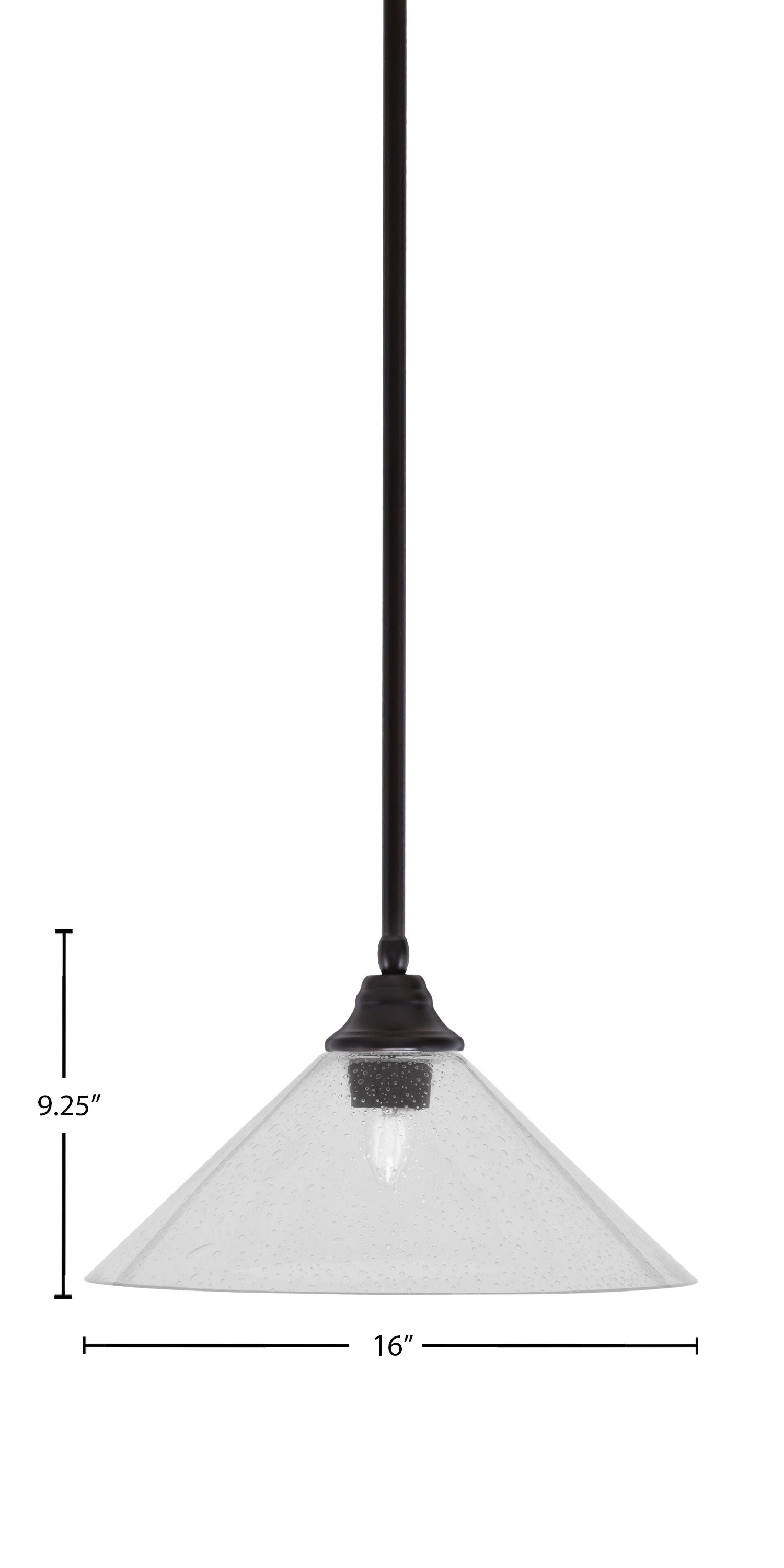 Any One Light Pendant in Espresso with 16" Clear bubble Shade