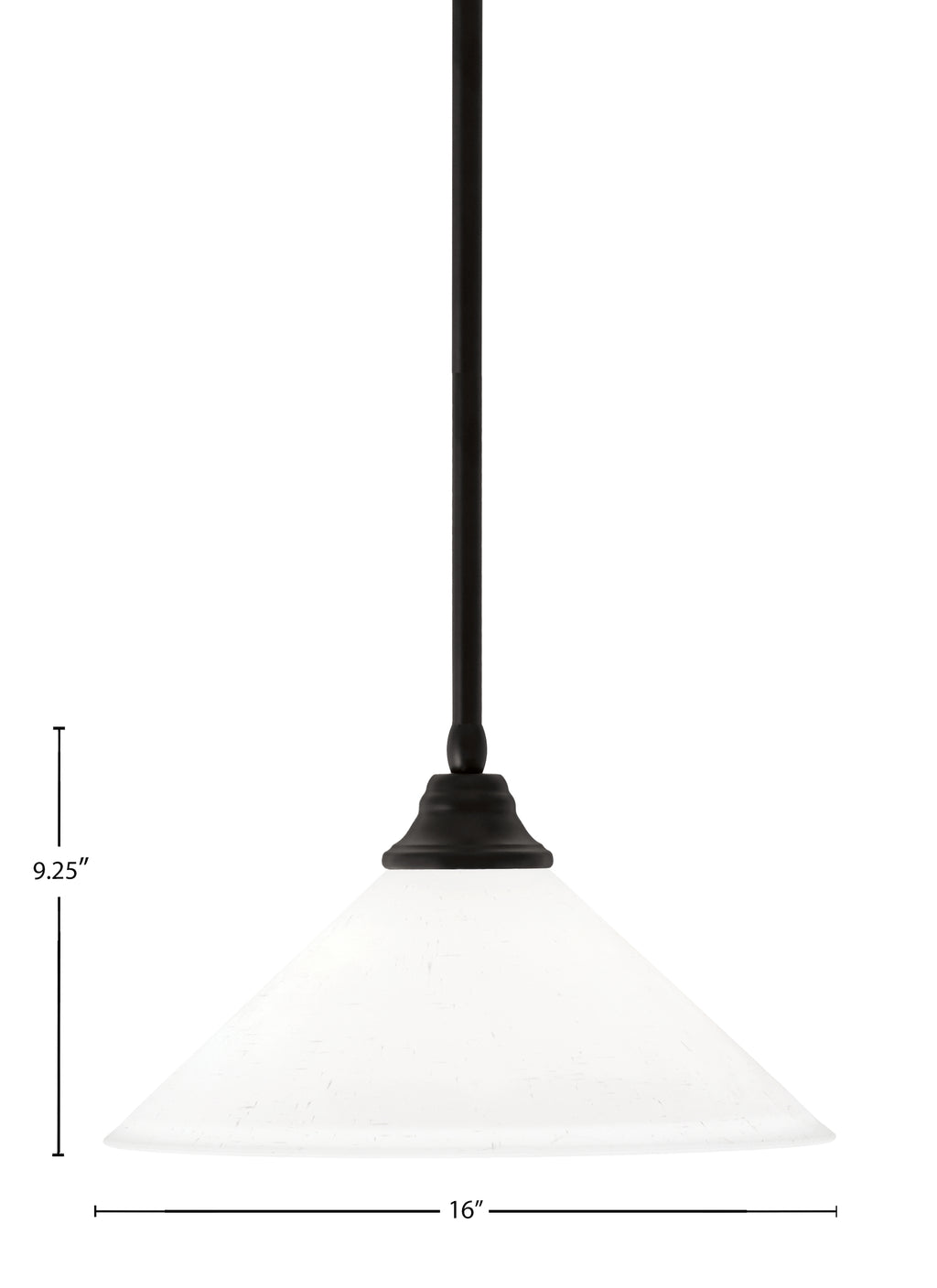 Any One Light Pendant in Espresso with 16" White Muslin Shade