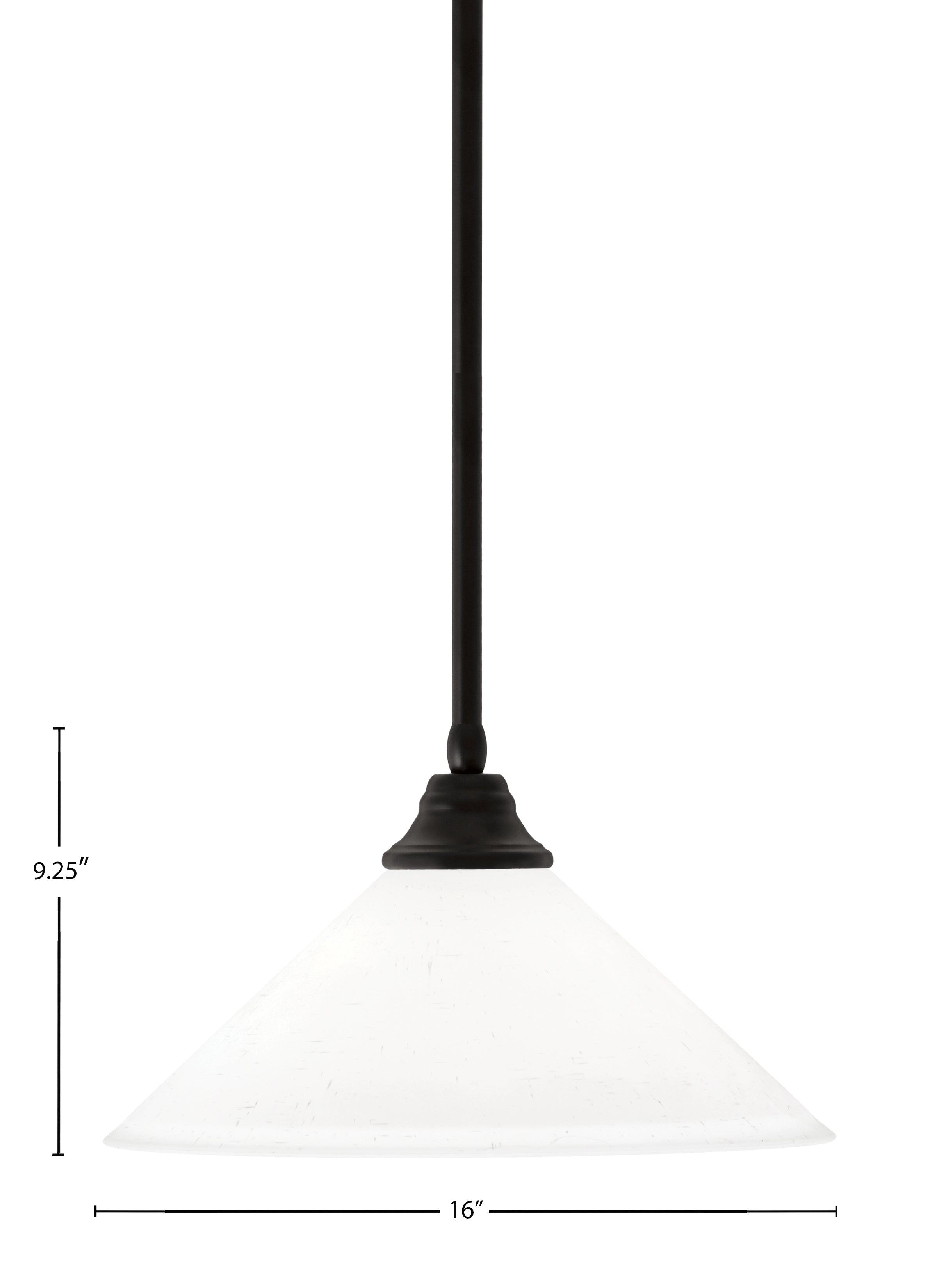 Any One Light Pendant in Espresso with 16" White Muslin Shade