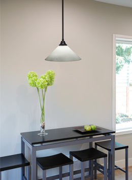 Any One Light Pendant in Espresso with 16" White Muslin Shade