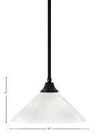 Any One Light Pendant in Matte Black with White Marble Shade