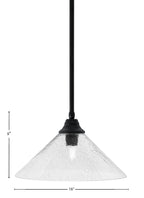 Any One Light Pendant in Matte Black with 16" Smoke Bubble Shade