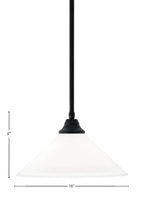Any One Light Pendant in Matte Black with White Muslin Shade
