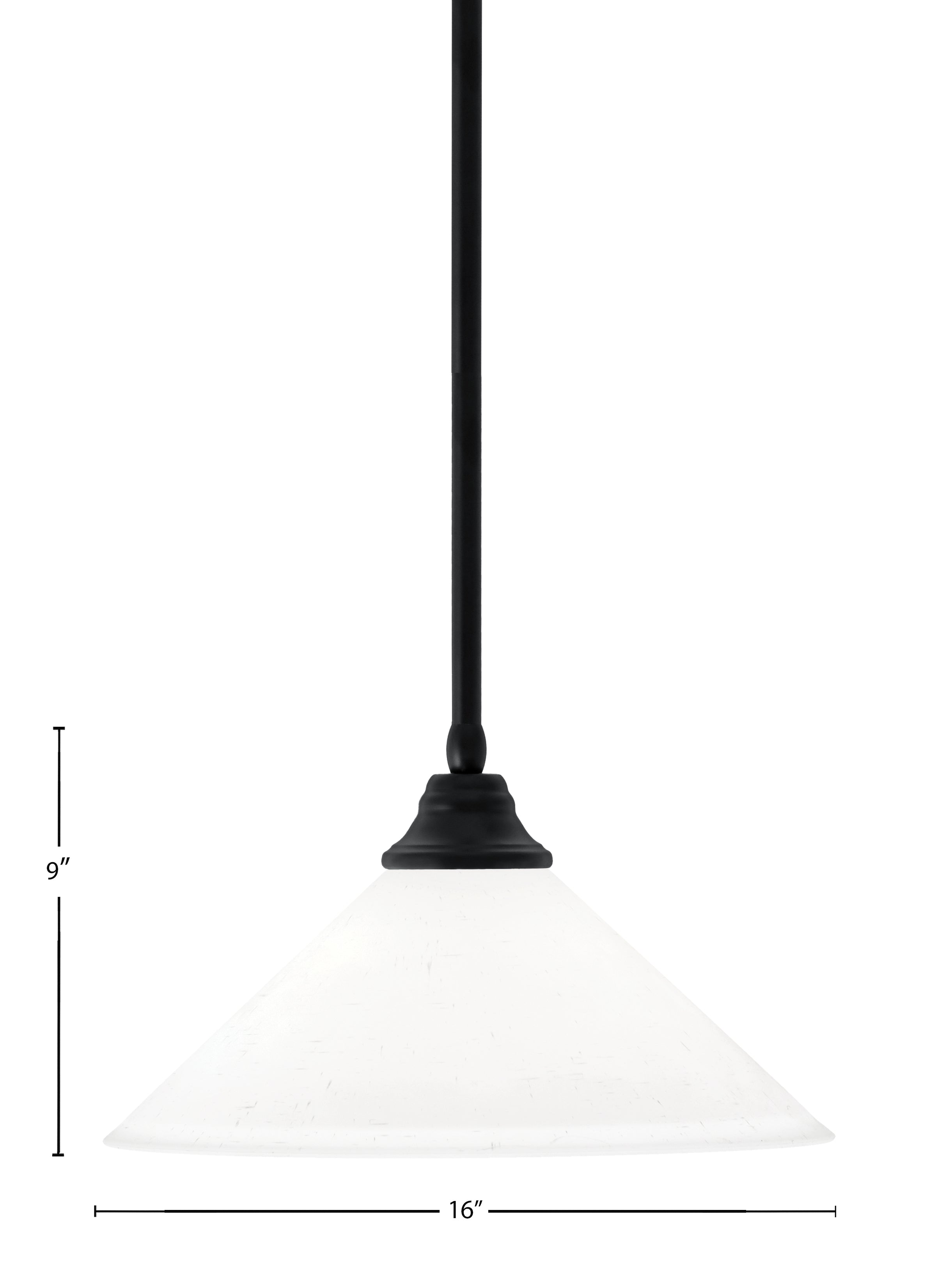 Any One Light Pendant in Matte Black with White Muslin Shade
