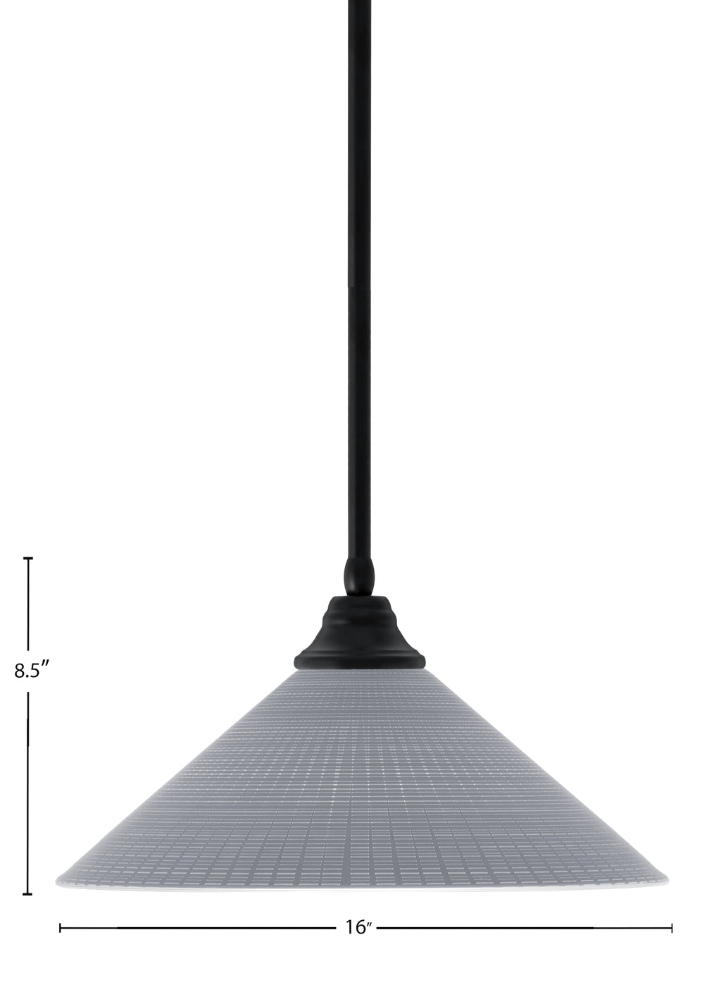 Any One Light Pendant in Matte Black with Gray Matrix Shade