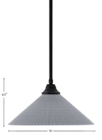 Any One Light Pendant in Matte Black with Gray Matrix Shade