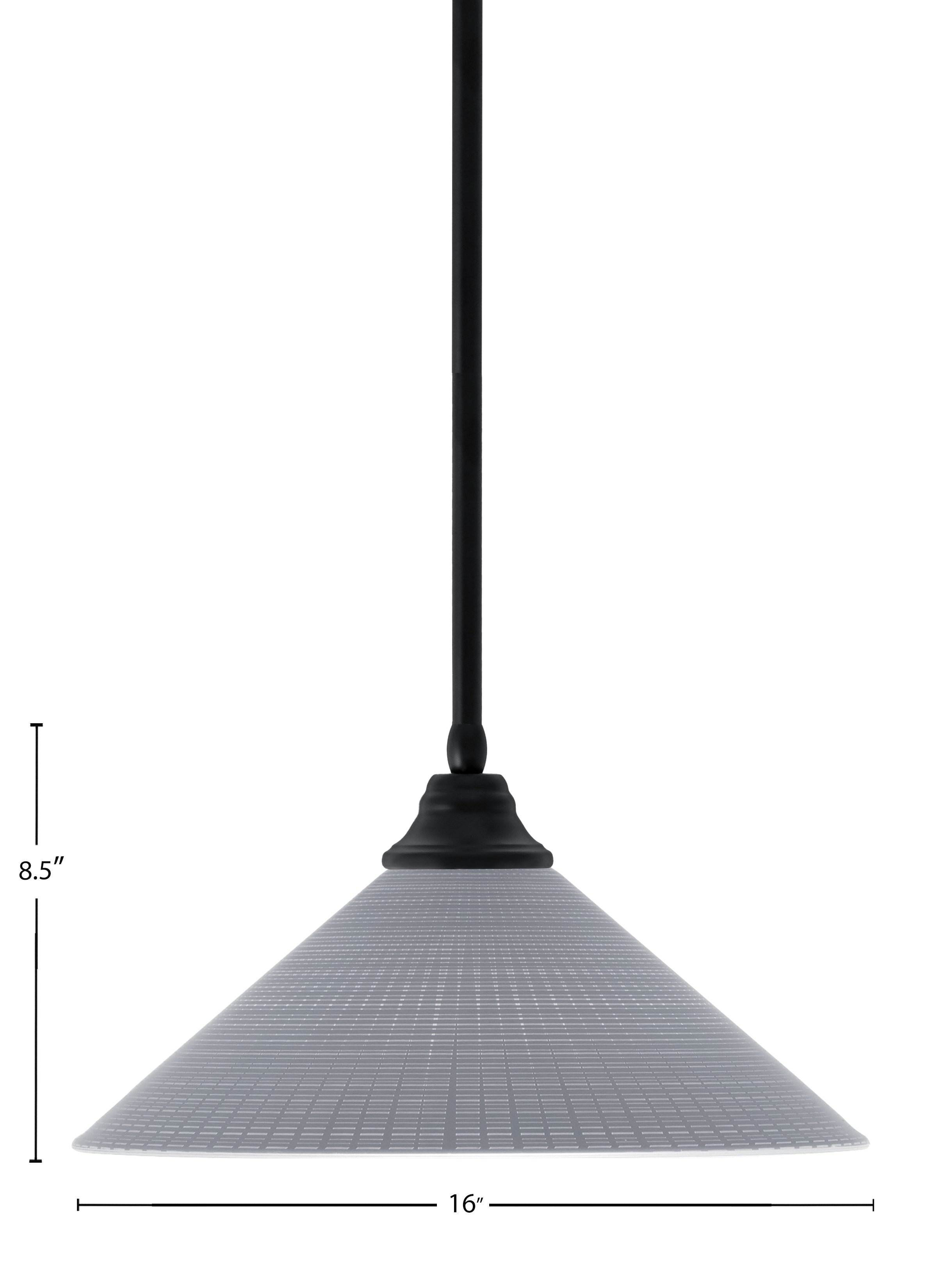 Any One Light Pendant in Matte Black with Gray Matrix Shade