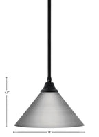 Any One Light Pendant in Matte Black with Brushed Nickel Cone Metal Shade Shade