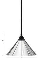 Any One Light Pendant in Matte Black with Chrome Cone Metal Shade Shade