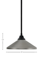 Any One Light Pendant in Matte Black with Graphite Cone Metal Shade Shade