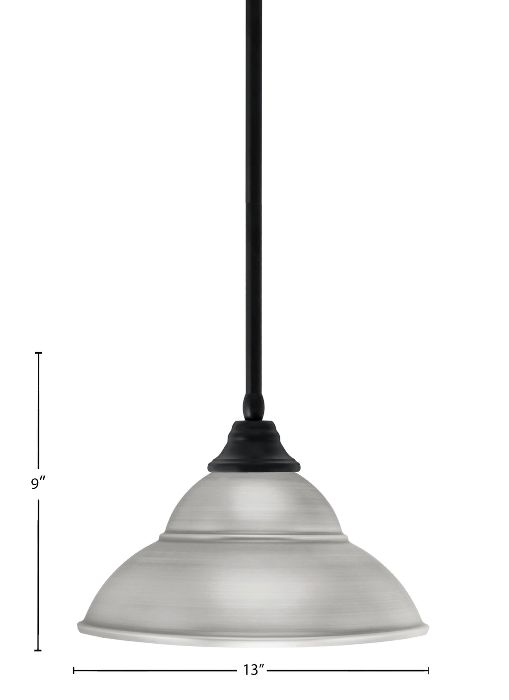 Any One Light Pendant in Matte Black with Brushed Nickel Double Bubble Metal Shade Shade