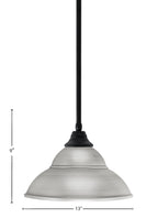 Any One Light Pendant in Matte Black with Brushed Nickel Double Bubble Metal Shade Shade