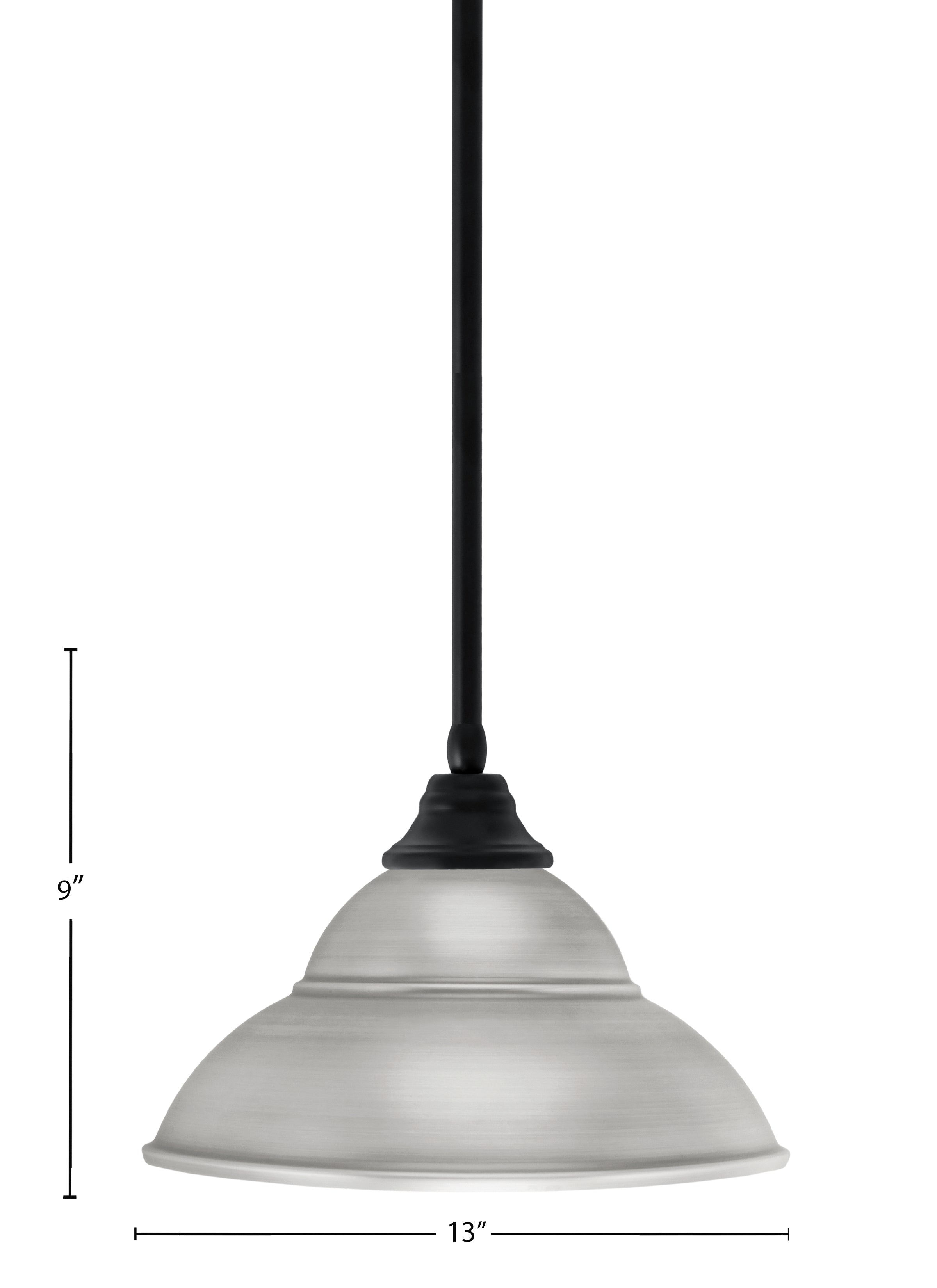 Any One Light Pendant in Matte Black with Brushed Nickel Double Bubble Metal Shade Shade