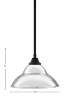 Any One Light Pendant in Matte Black with Chrome Double Bubble Metal Shade Shade