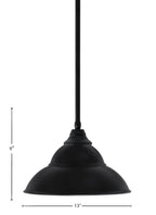Any One Light Pendant in Matte Black with Matte Black Double Bubble Metal Shade Shade