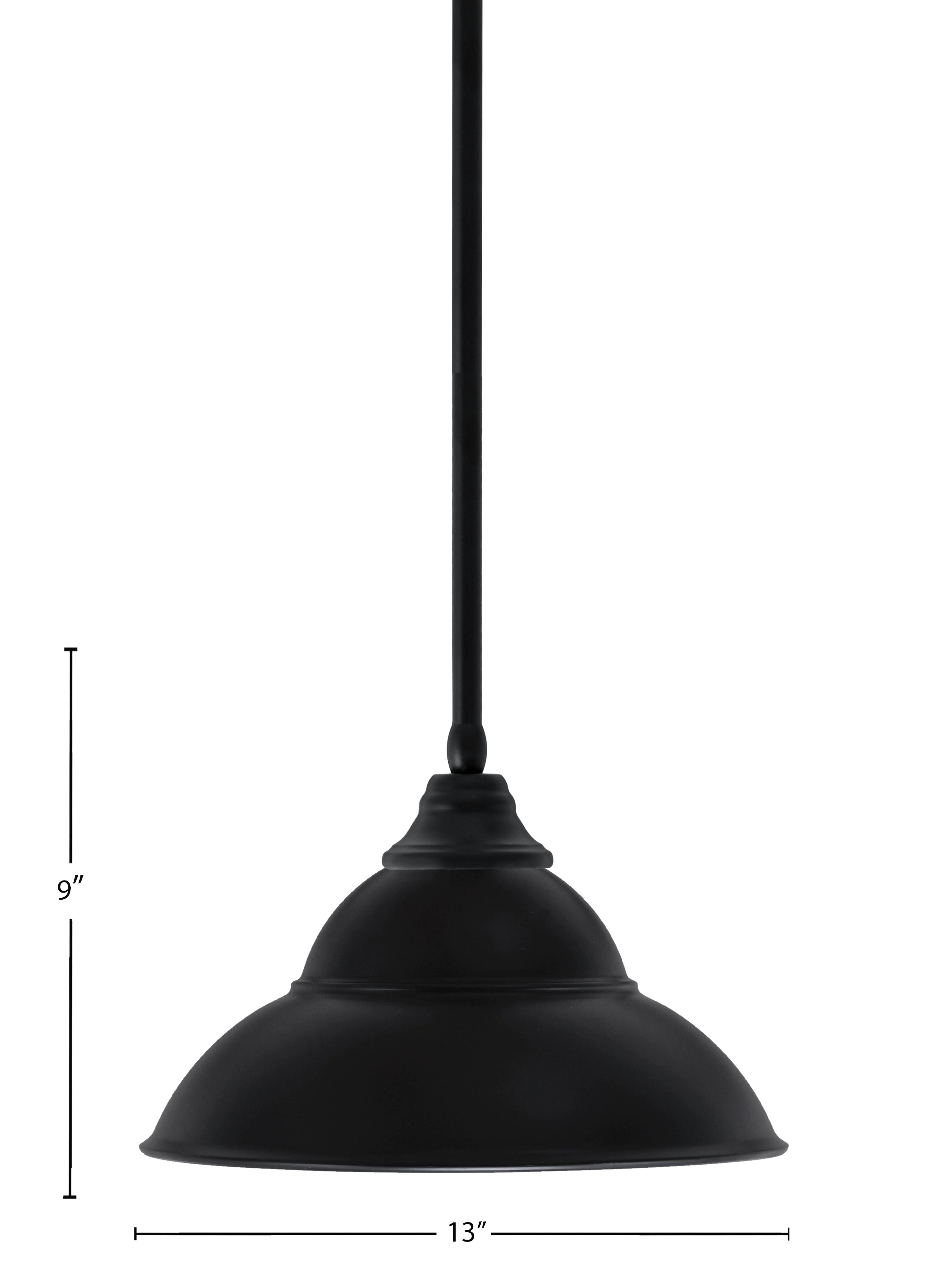 Any One Light Pendant in Matte Black with Matte Black Double Bubble Metal Shade Shade