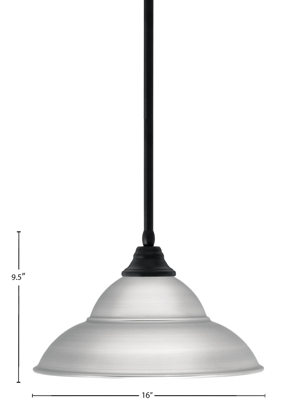 Any One Light Pendant in Matte Black with Brushed Nickel Double Bubble Metal Shade Shade