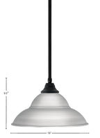 Any One Light Pendant in Matte Black with Brushed Nickel Double Bubble Metal Shade Shade