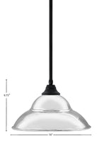 Any One Light Pendant in Matte Black with 16" Chrome Double Bubble Metal Shade Shade