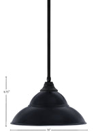 Any One Light Pendant in Matte Black with 16" Matte Black Double Bubble Metal Shade Shade