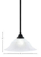 Any One Light Pendant in Matte Black with 16" White Marble Shade