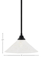 Any One Light Pendant in Matte Black with 16" Gold Ice Shade