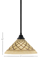 Any One Light Pendant in Matte Black with 16" Chocolate Icing Shade