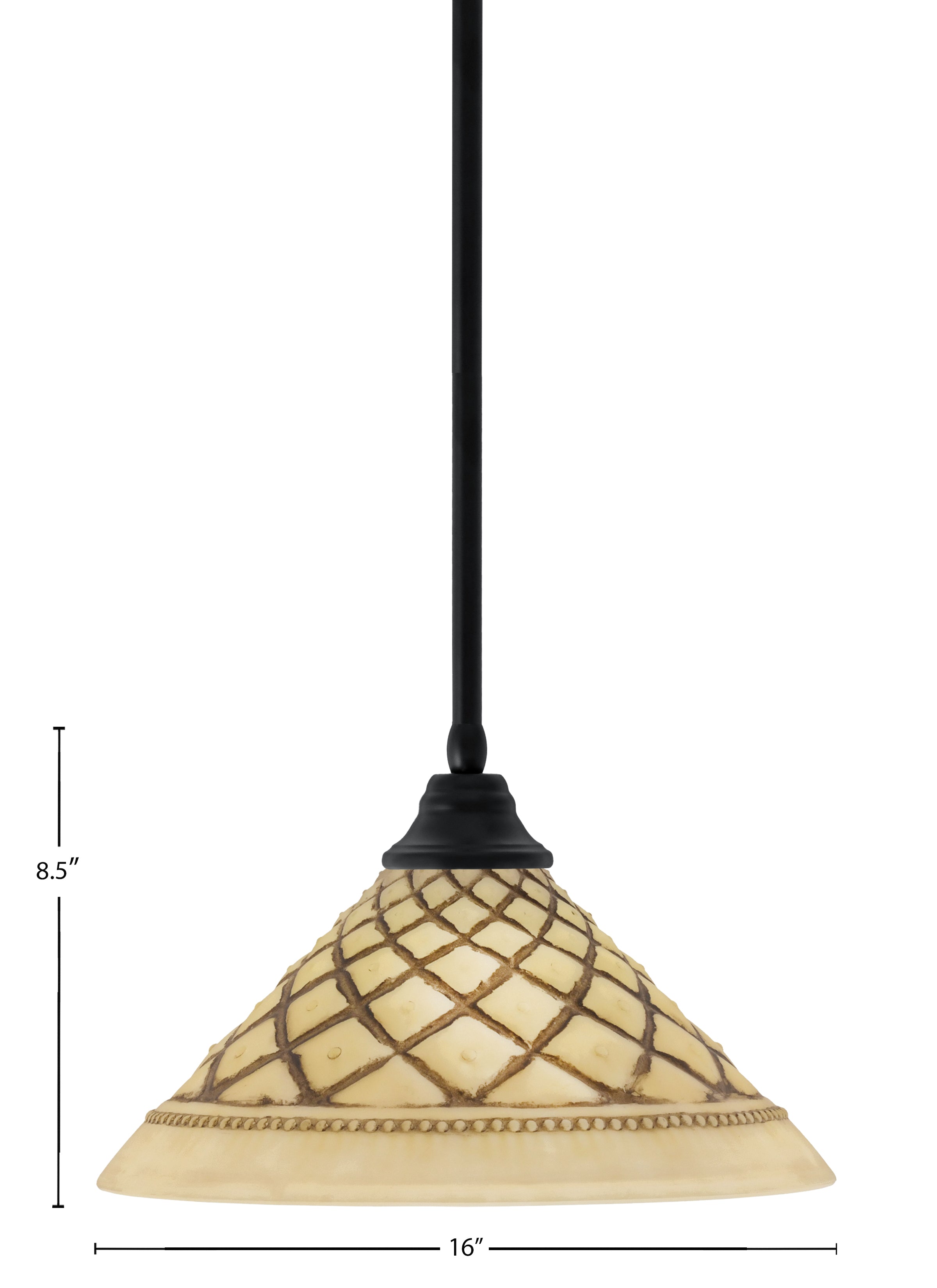 Any One Light Pendant in Matte Black with 16" Chocolate Icing Shade