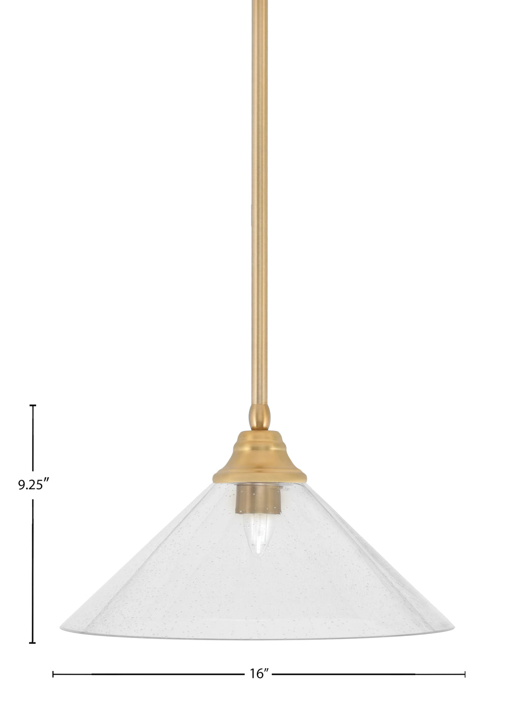 Any One Light Pendant in New Age Brass with 16" Clear bubble Shade