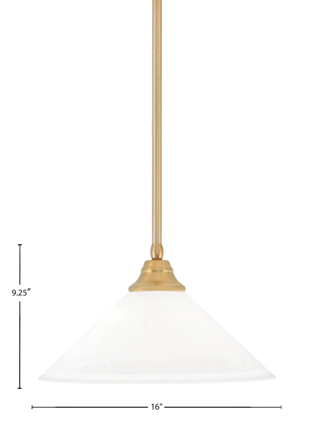 Any One Light Pendant in New Age Brass with 16" White Muslin Shade