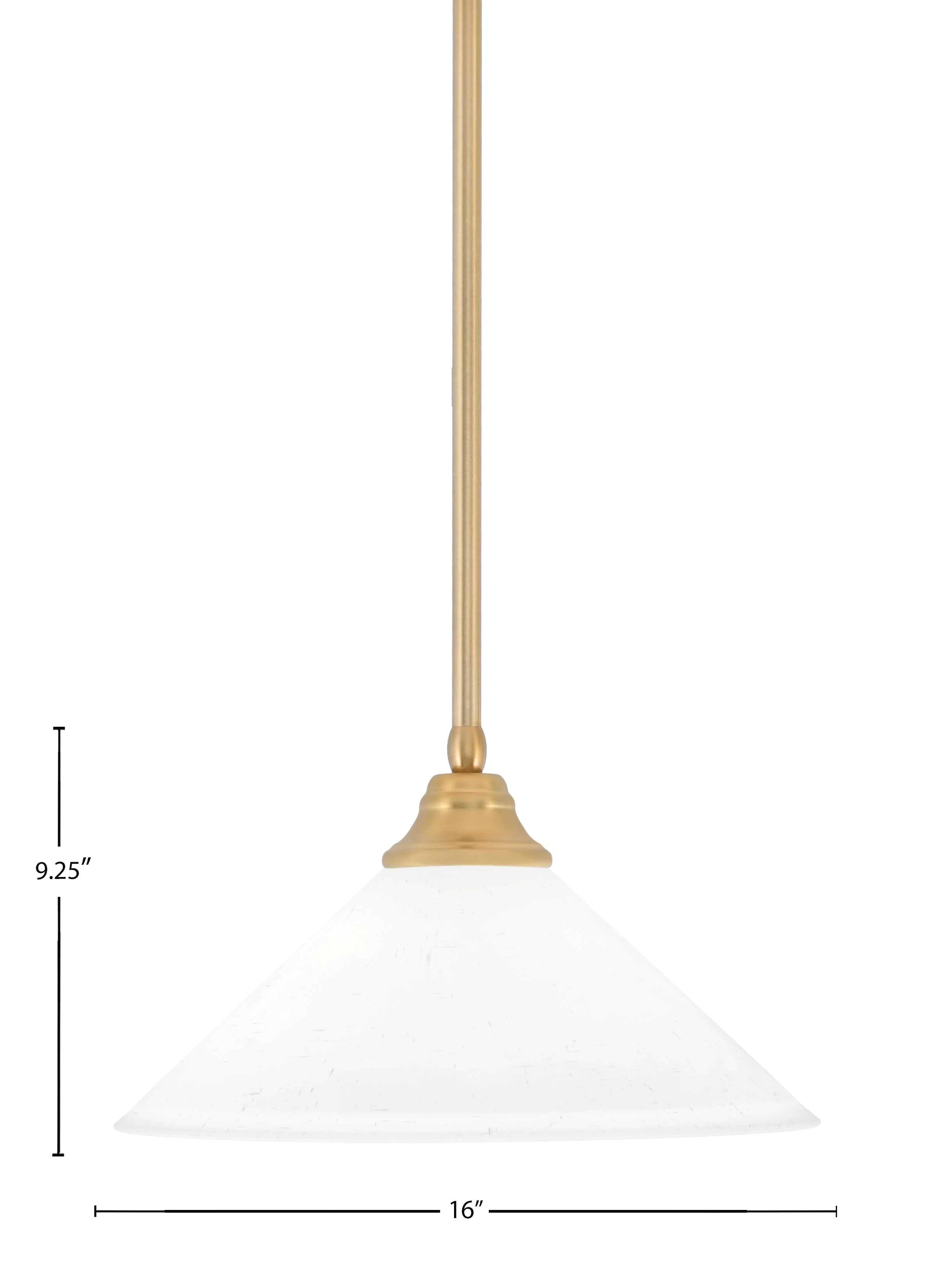 Any One Light Pendant in New Age Brass with 16" White Muslin Shade