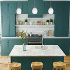 Odyssey One Light Mini Pendant in Brushed Nickel with 5.75" White Marble Shade